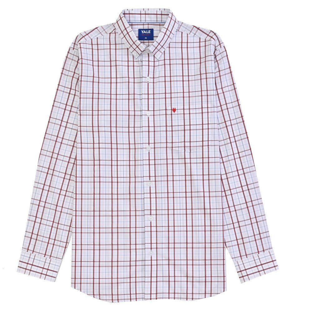 Camisa Yale Para Caballero Manga Larga Regular Fit 4743 Rojo Sangre