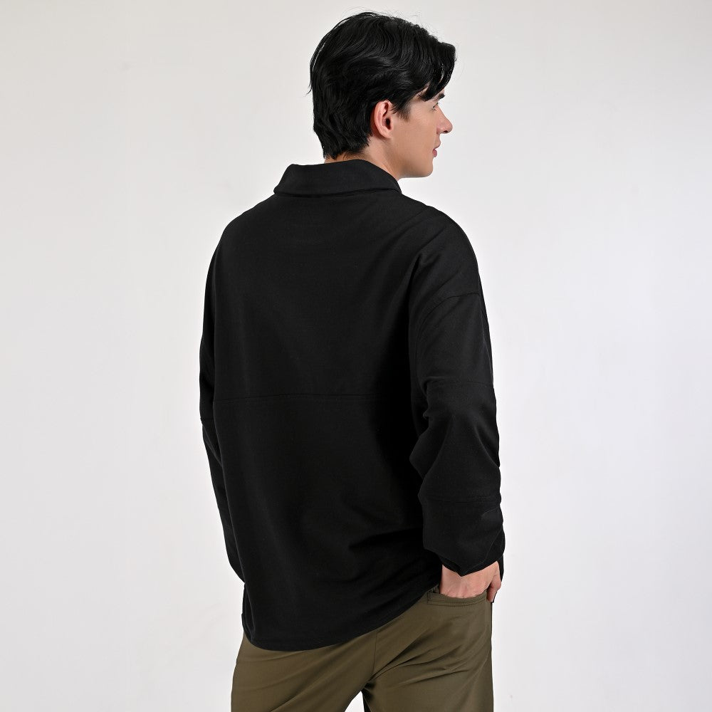 Playera Caballero Supply Company Cuello Polo Manga Larga Regular Fit 7085 Negro