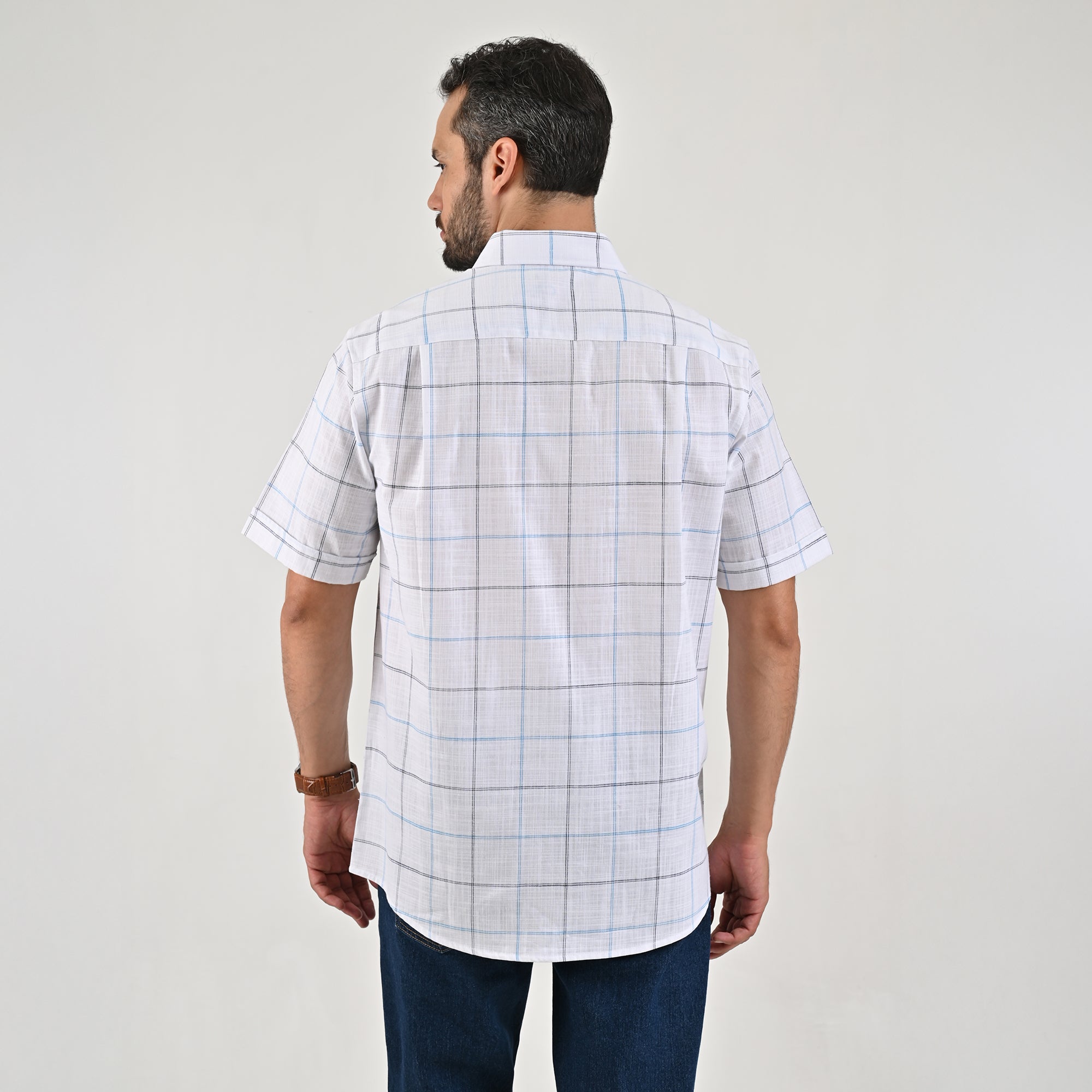 Camisa Yale Para Caballero Manga Corta Regular Fit 4652 Blanco