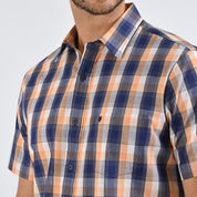 Camisa Yale Para Caballero Manga Corta Regular Fit 4972 Naranja
