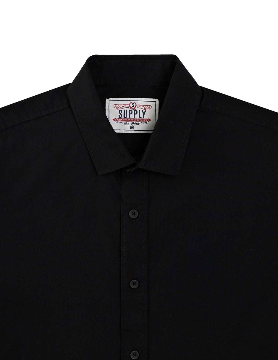 Camisa Caballero Supply Company Manga Larga Slim Fit 4550 Negro