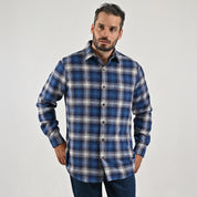 Camisa Yale Para Caballero Manga Larga Regular Fit 4640 Azul