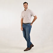 Camisa Yale Para Caballero Manga Corta Regular Fit 5465 Arena