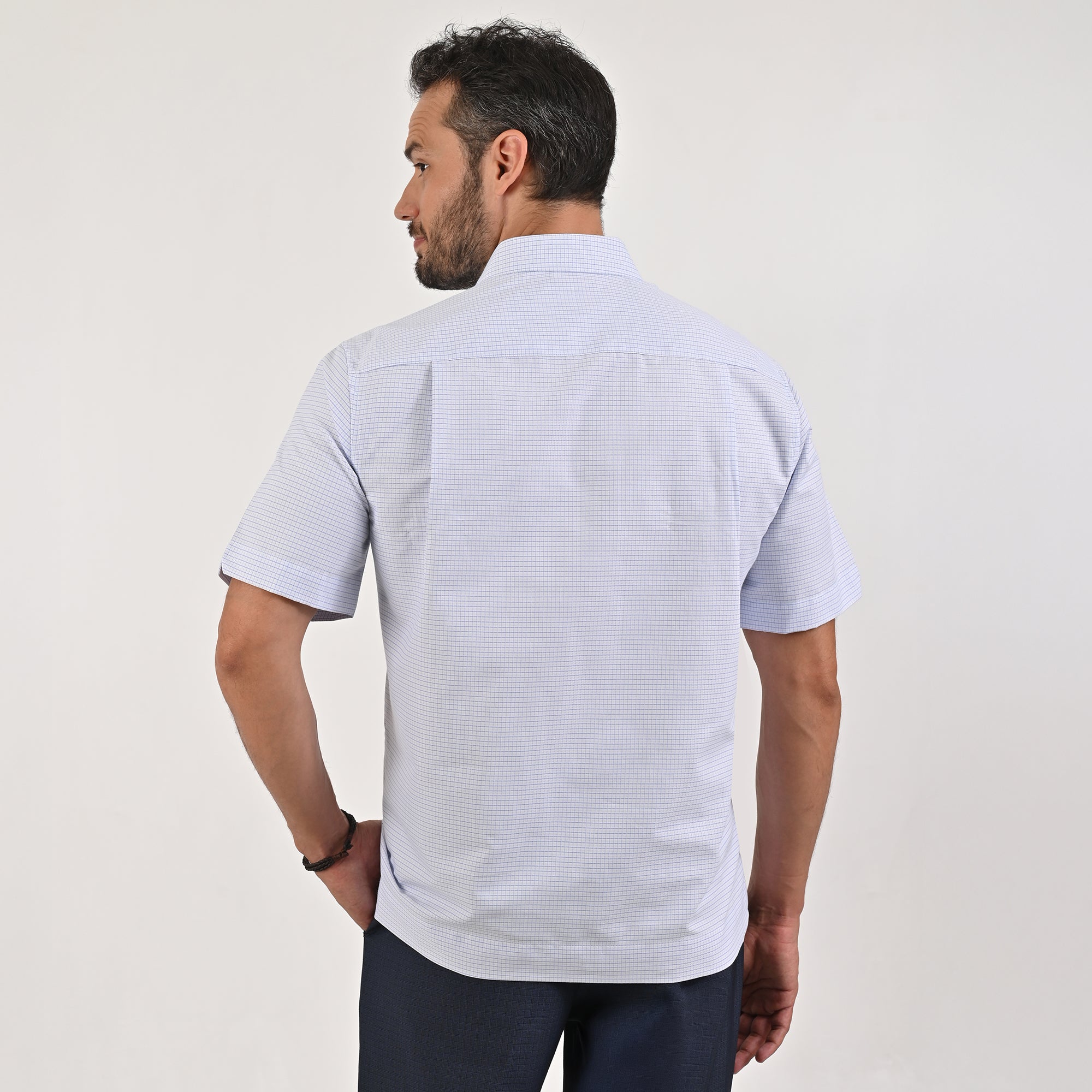 Camisa Yale Para Caballero Chazarilla Manga Corta Classis Fit 4708 Azul cielo