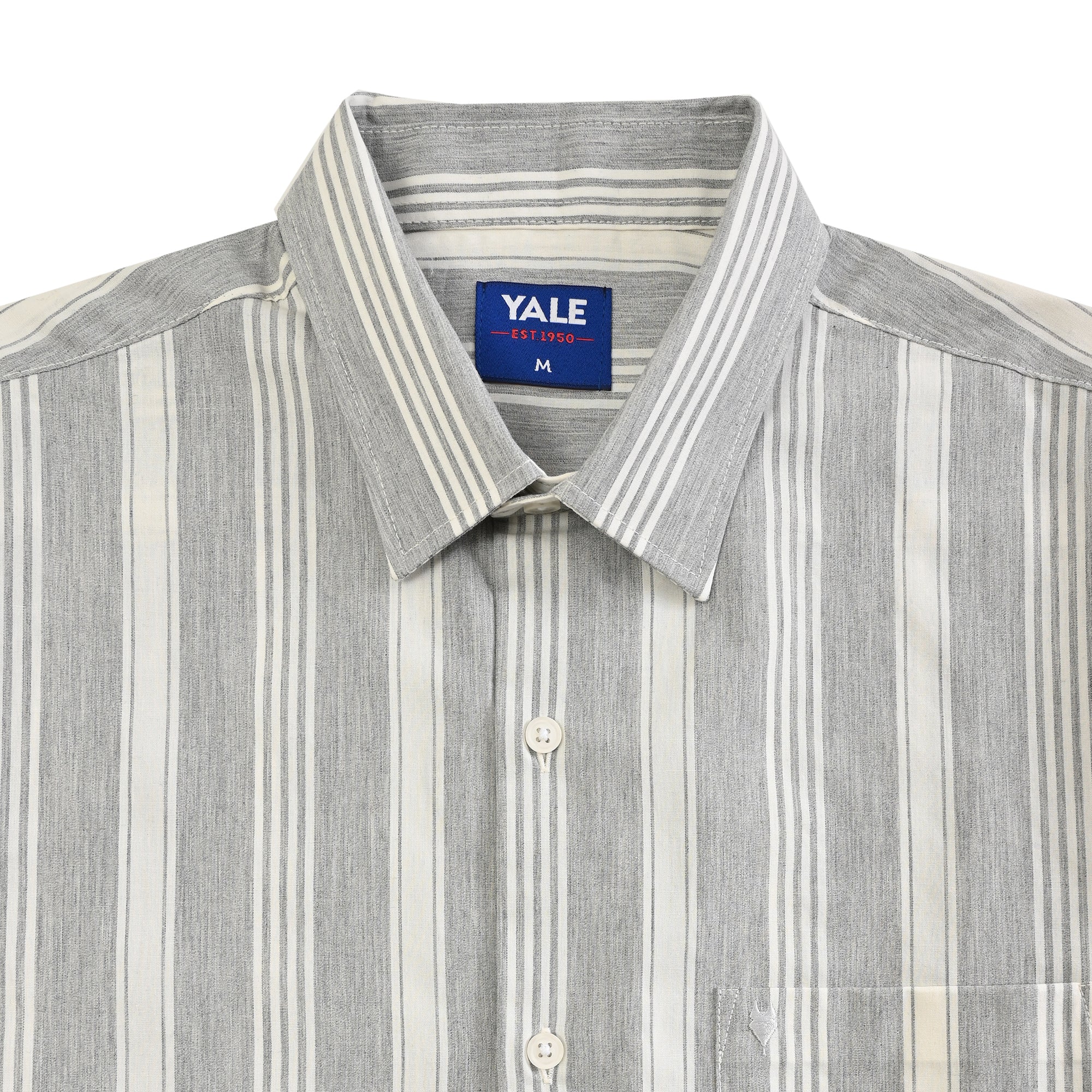 Camisa Yale Para Caballero Manga Corta Regular Fit 5188 Gris Perla