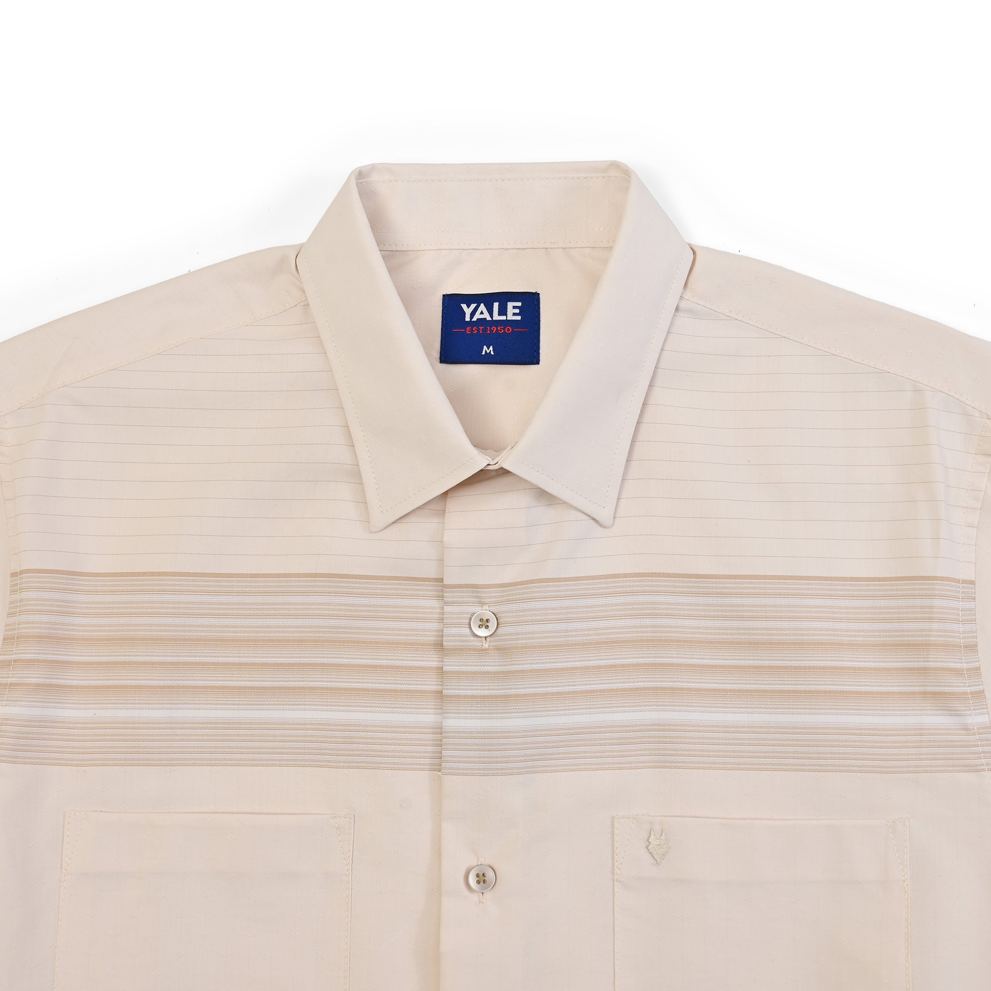 Camisa Yale Para Caballero Chazarilla Manga Corta Classis Fit 4707 Beige