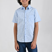 Camisa Yale Boys Manga Corta Regular Fit 4659 Azul