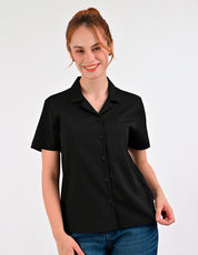 Blusa Para Dama Supply Company Manga Corta Tipo Camisera Fit 4551 Negro