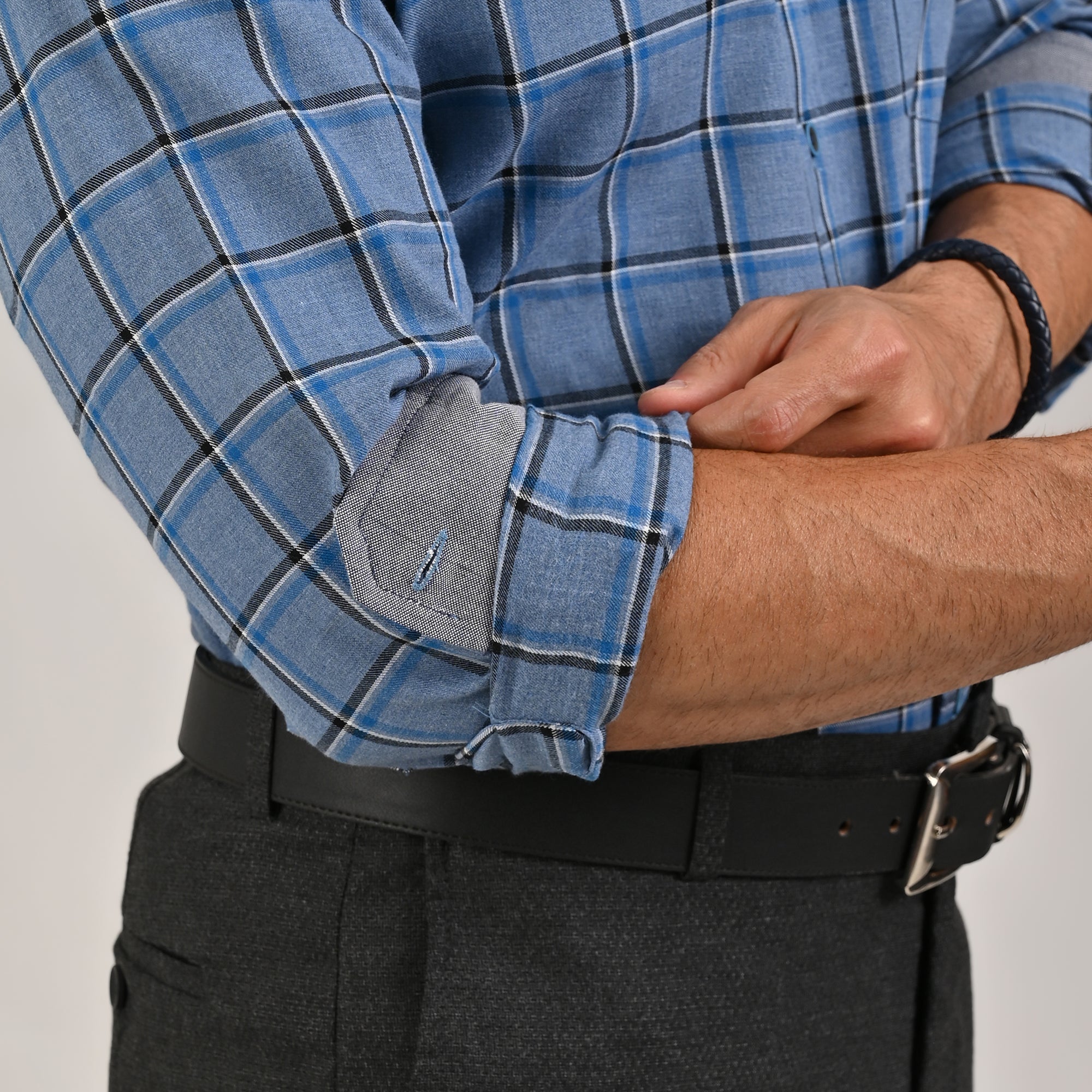 Camisa Yale Para Caballero Manga Larga Regular Fit 4641 Azul