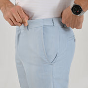 Pantalón de Vestir Yale para Caballero Cintura Ajustable Classic Fit 4703 Azul cielo