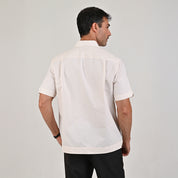 Camisa Yale Para Caballero Chazarilla Manga Corta Classis Fit 4707 Beige