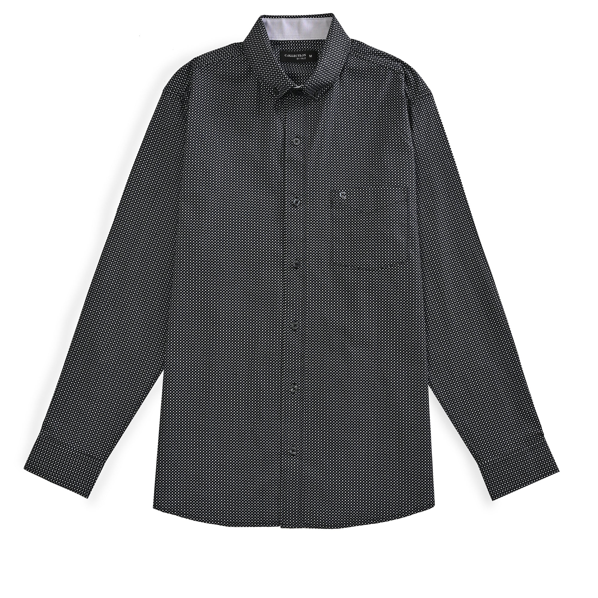 Camisa Yale Para Caballero Manga Larga Regular Fit 4598 Negro