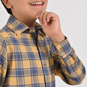 Camisa Yale Boys Manga Larga Regular Fit 4678 Mostaza