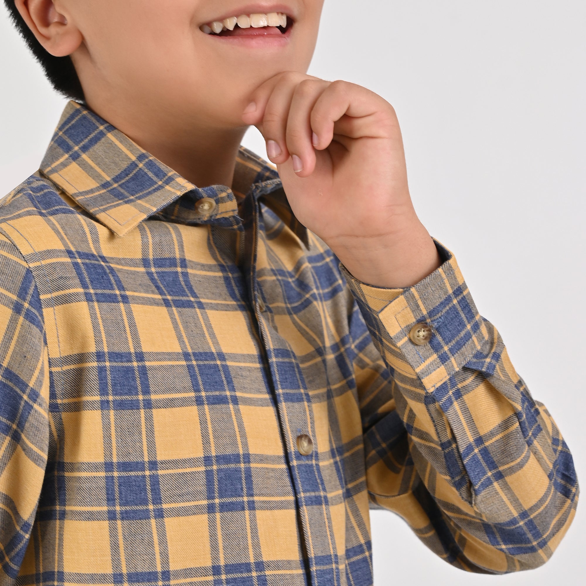 Camisa Yale Boys Manga Larga Regular Fit 4678 Mostaza