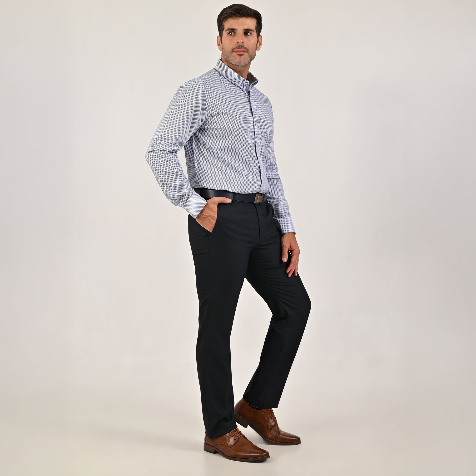 Pantalon de Caballero de Vestir Yale Sin Pinzas Slim Fit 4723 Marino