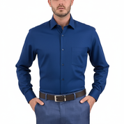 Camisa Sansabelt Regular Fit Manga Larga Botón Oculto 4341