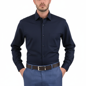 Camisa Sansabelt Regular Fit Manga Larga Botón Oculto 4341