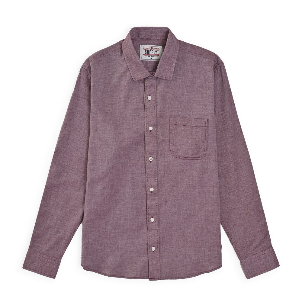 Camisa Caballero Supply Company Manga Larga Slim Fit 4561 Vino