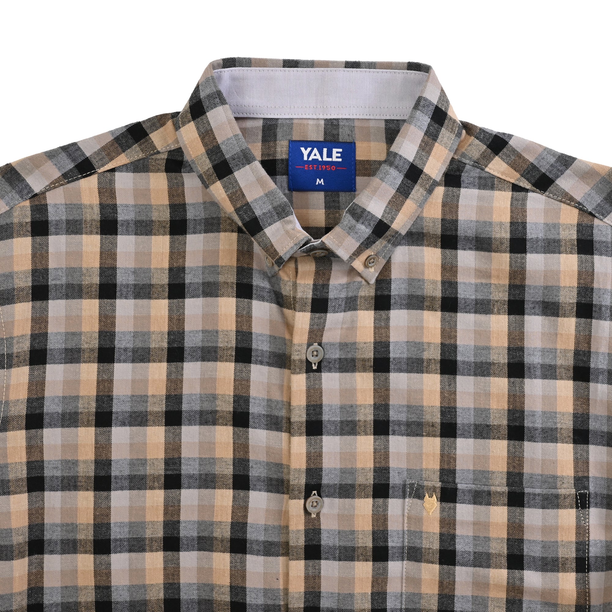 Camisa Yale Para Caballero Manga Larga Regular Fit 4642 Gris