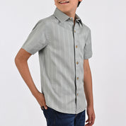 Camisa Yale Boys Manga Corta Regular Fit 4658 Verde