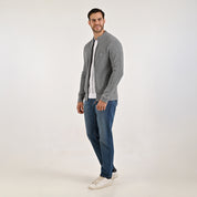 Sweater Yale Para Caballero Cuello Redondo Regular Fit 8100 Gris Medio