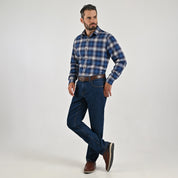 Camisa Yale Para Caballero Manga Larga Regular Fit 4640 Azul