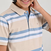 Playera Yale Boys Cuello Polo Manga Corta Fit 7395 Arena