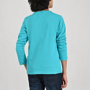 Playera Yale Boys Cuello Redondo Manga Larga Fit 6961 Verde Agua