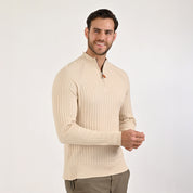 Sweater Yale Para Caballero Cuello Redondo Con Cierre Regular Fit 8100 Arena