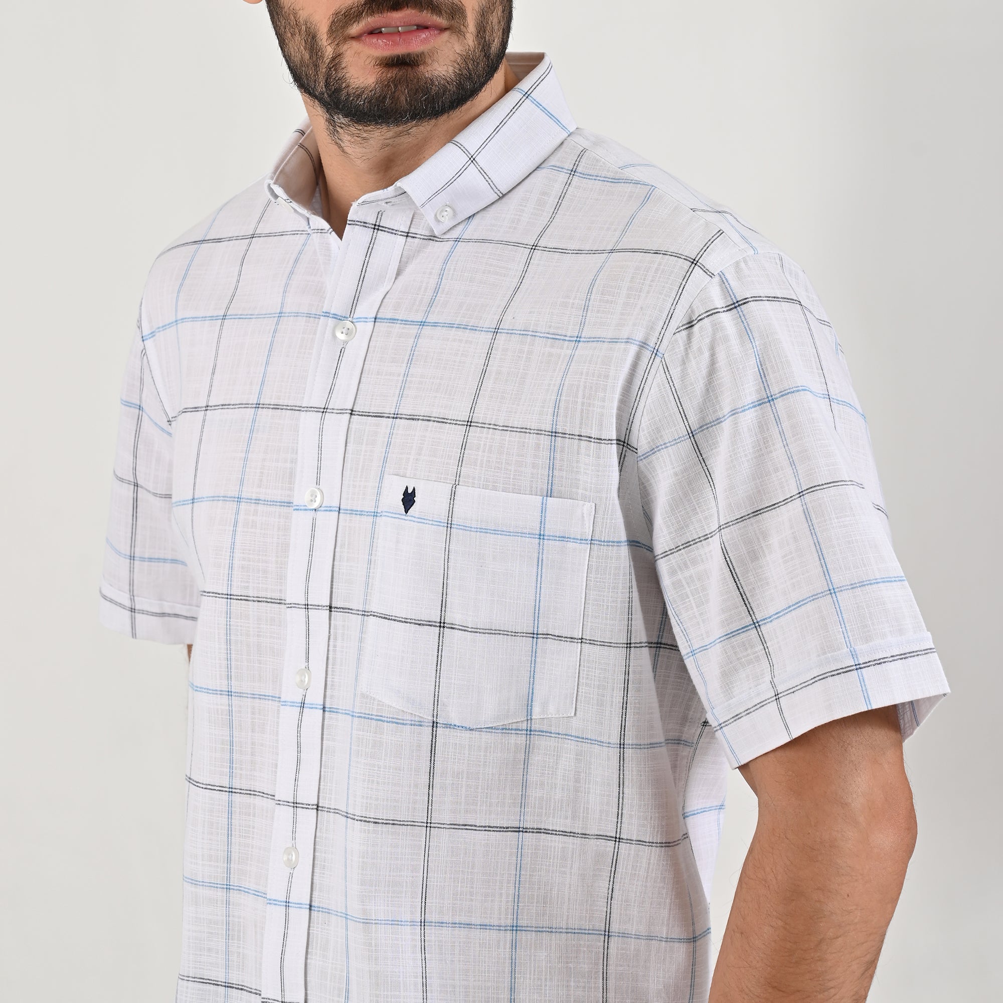 Camisa Yale Para Caballero Manga Corta Regular Fit 4652 Blanco