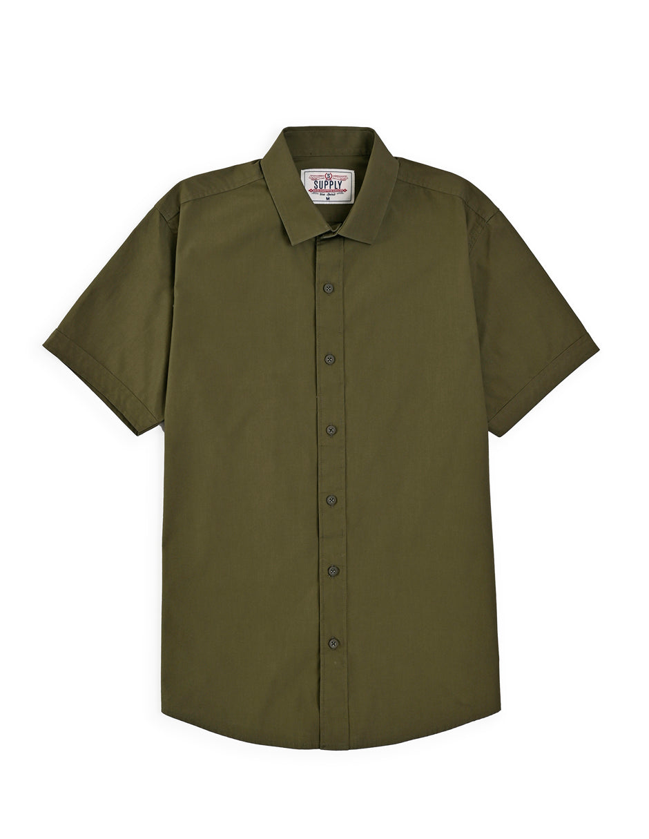 Camisa Caballero Supply Company Manga Larga Slim Fit 4550 Verde Militar