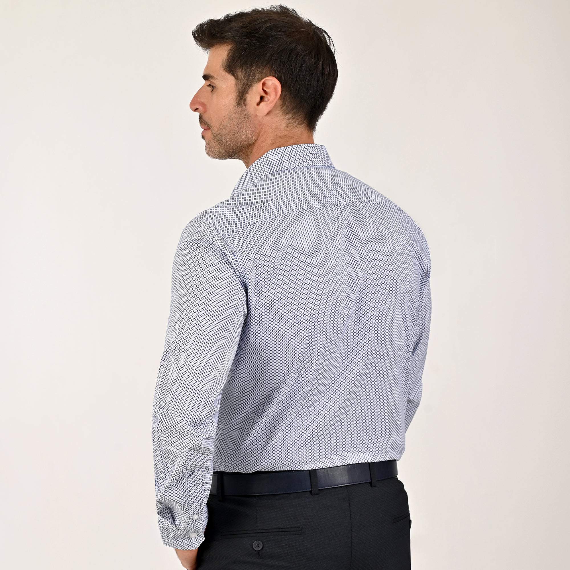 Camisa Yale Collection Para Caballero Manga Larga Slim Fit 4605 Azul Rey