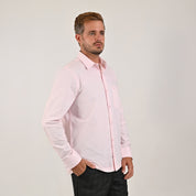 Camisa Yale Para Caballero Cenefa Manga Larga Classic Fit 4719 Rosa