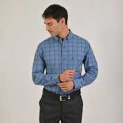 Camisa Yale Para Caballero Manga Larga Regular Fit 4641 Azul