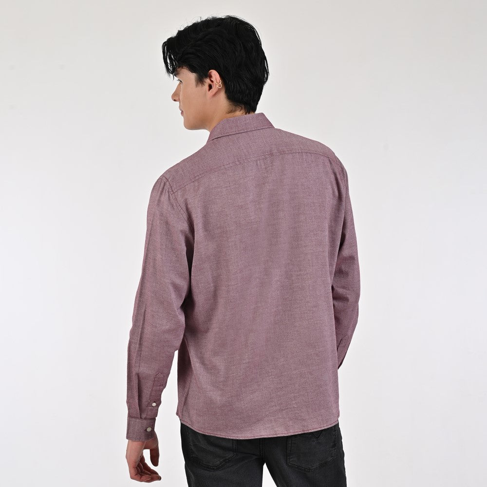 Camisa Caballero Supply Company Manga Larga Slim Fit 4561 Vino