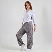 Playera Para Dama Supply Company Manga Larga Cuello Henley Slim Fit B909 Blanco