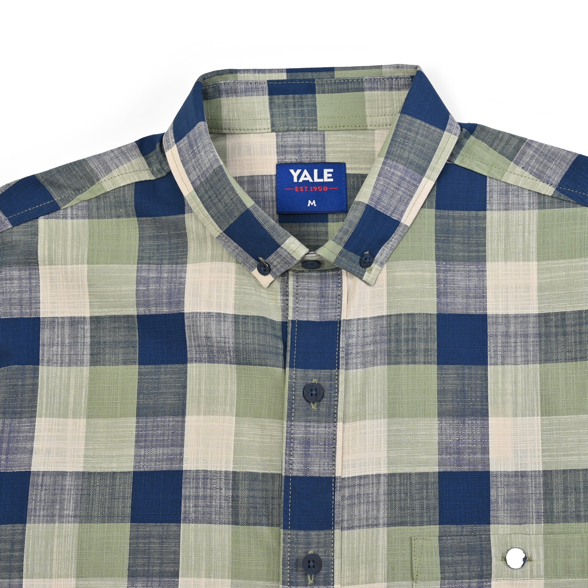 Camisa Yale Para Caballero Manga Corta Regular Fit 4650 Verde