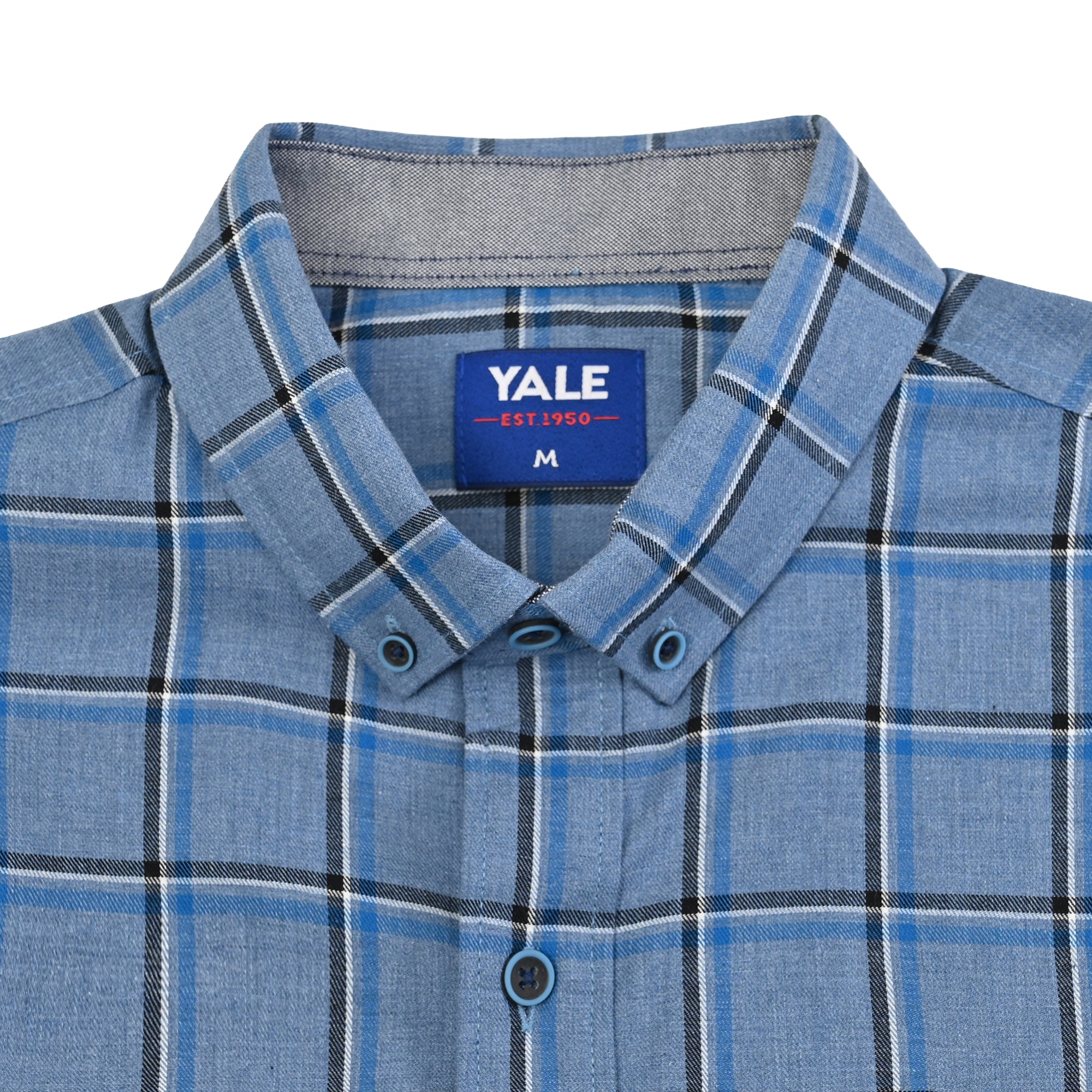 Camisa Yale Para Caballero Manga Larga Regular Fit 4641 Azul