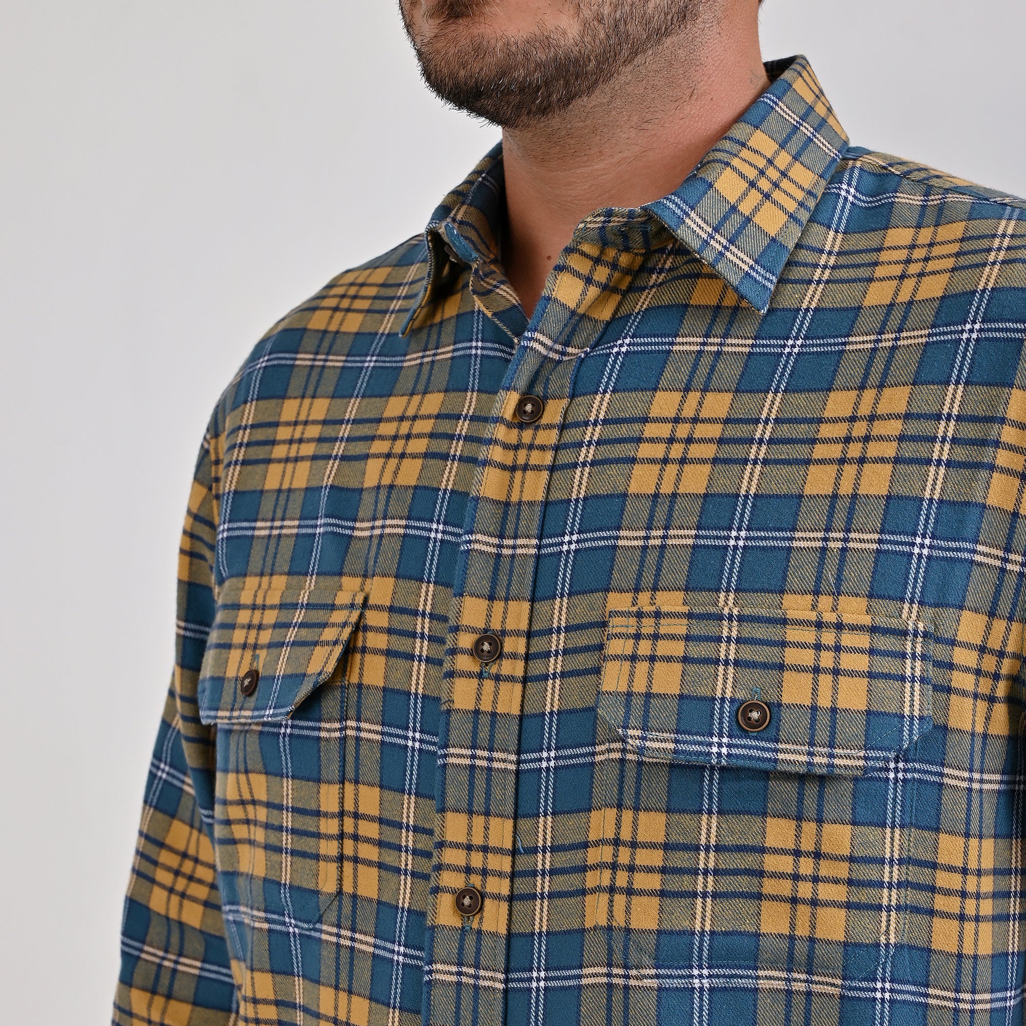 Camisa Yale Para Caballero Manga Larga Regular Fit 5463 Avellana