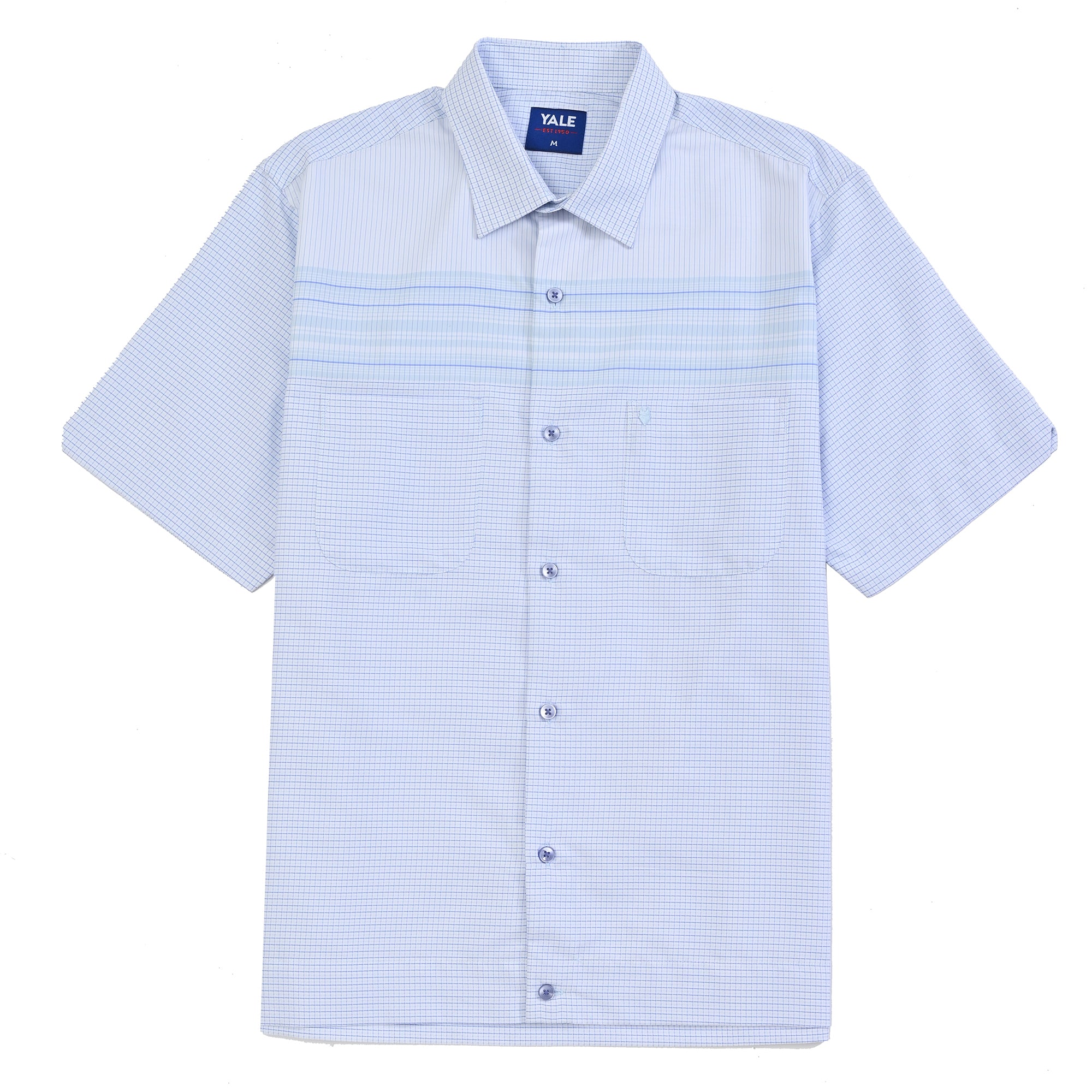 Camisa Yale Para Caballero Chazarilla Manga Corta Classis Fit 4708 Azul cielo