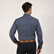 Camisa Yale Collection Para Caballero Manga Larga Slim Fit 4602 Marino