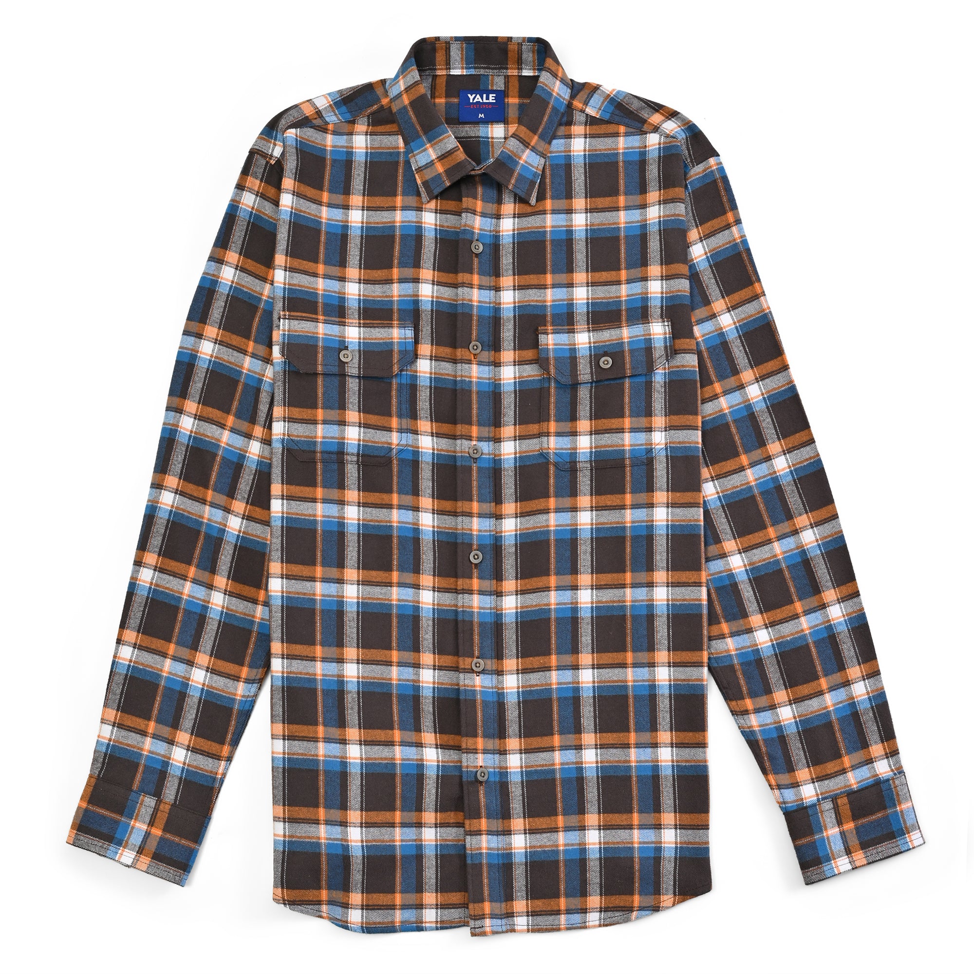 Camisa Yale Para Caballero Manga Larga Regular Fit 4891 Chocolate