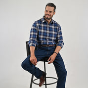 Camisa Yale Para Caballero Manga Larga Regular Fit 4640 Azul