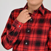 Camisa Yale Boys Manga Larga Regular Fit 4677 Rojo