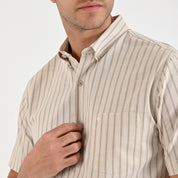 Camisa Yale Para Caballero Manga Corta Regular Fit 4756 Avellana