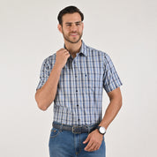 Camisa Yale Para Caballero Manga Corta Regular Fit 5466 Marino