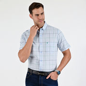 Camisa Yale Para Caballero Manga Corta Regular Fit 4652 Azul cielo
