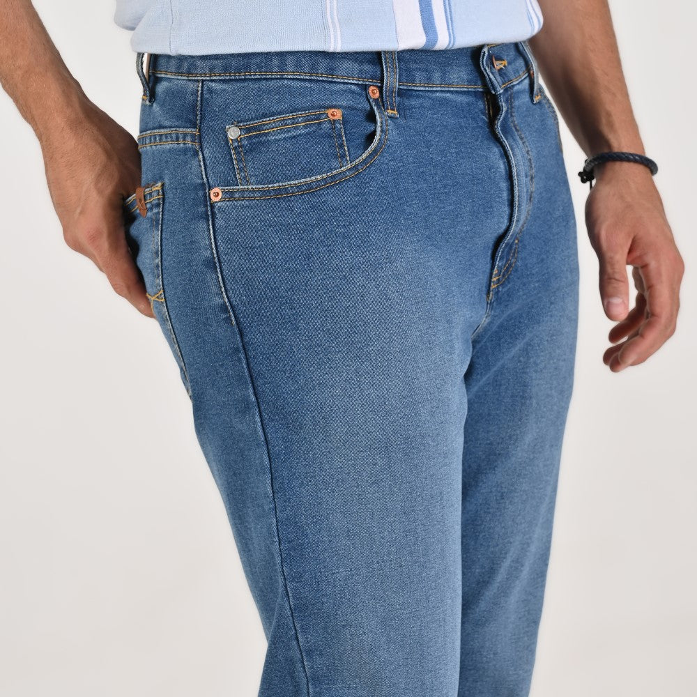 Pantalón de Mezclilla Yale Para Caballero Classic Fit 2091 Azul Plumbago