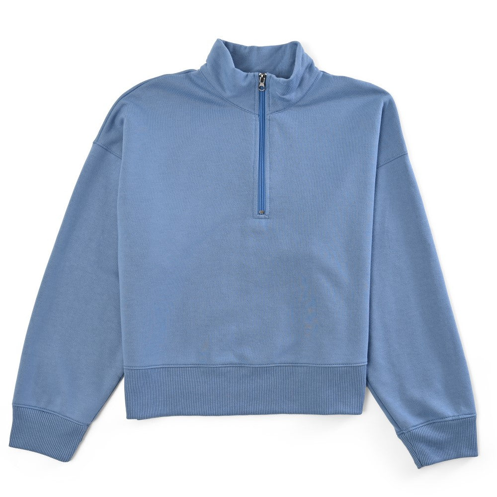 Sudadera Para Dama Supply Company Cuello Alto Con Cierre Fit 6910 Azul