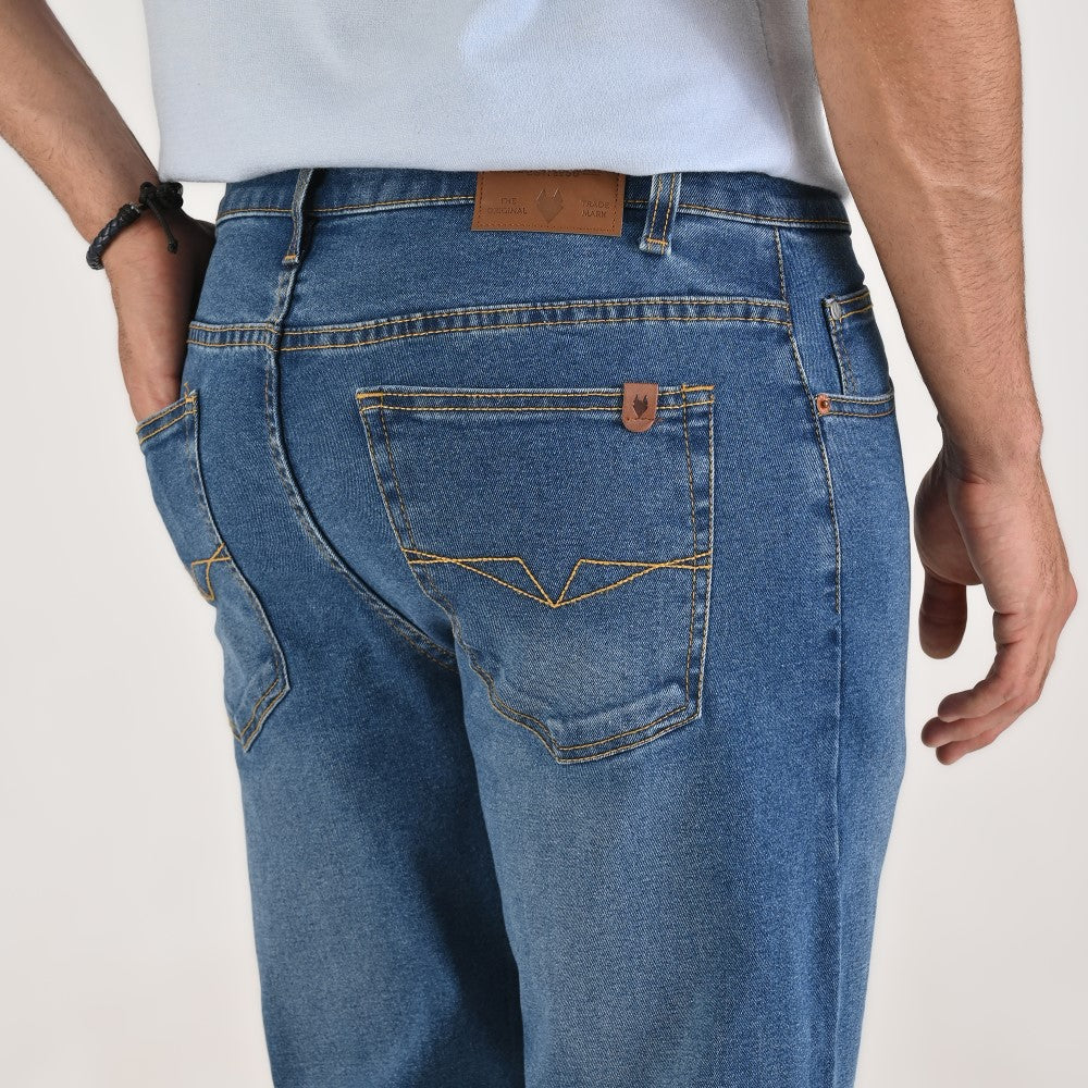 Pantalón de Mezclilla Yale Para Caballero Classic Fit 2091 Azul Plumbago